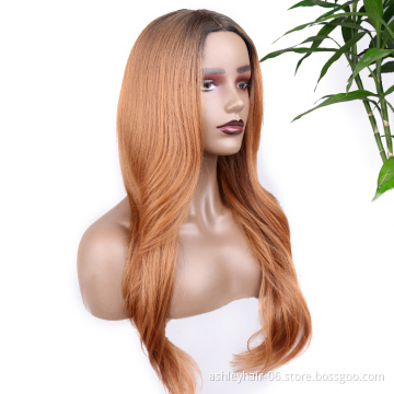 28 inch Kanekalon wig heat resistant blonde fiber ombre synthetic part lace front synthetic hair wigs for black women